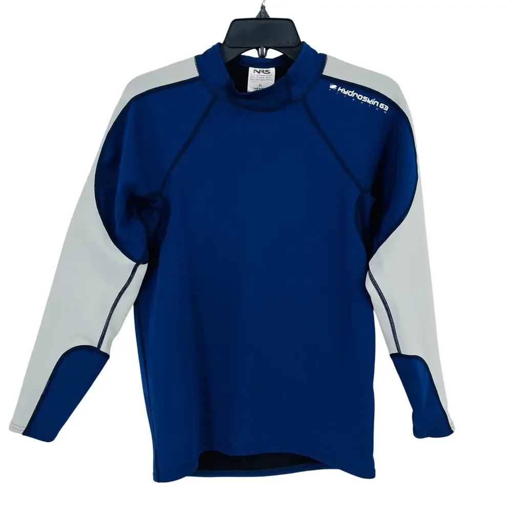 NRS Men’s HydroSkin Shirt Size XL Blue White Long Sleeve Protection